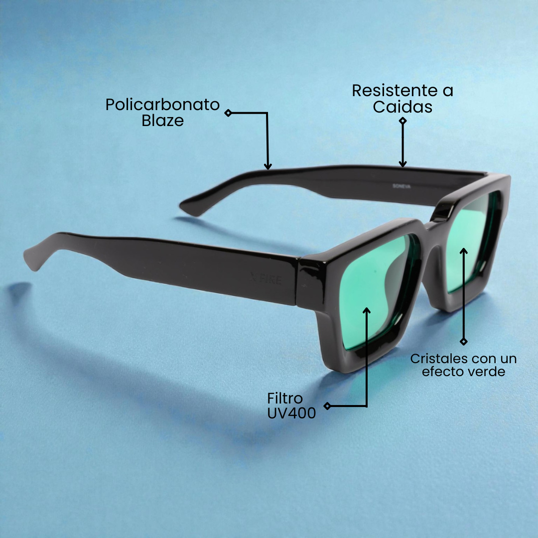 SONEVA BLACK | GREEN MIRROR