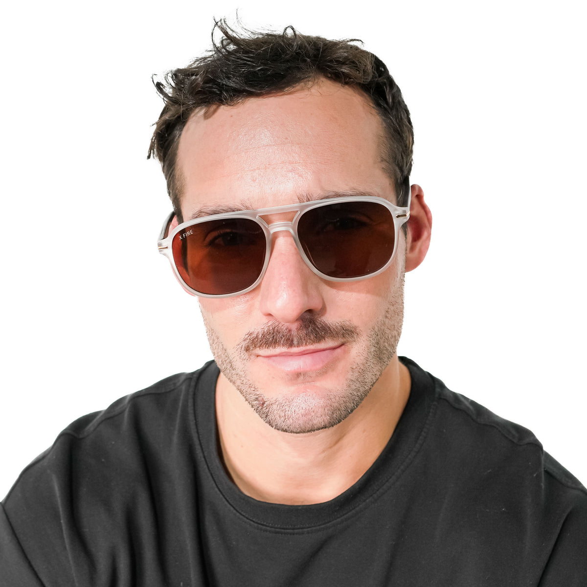 MANZINI TRANSPARENT WHITE | BROWN MIRROR