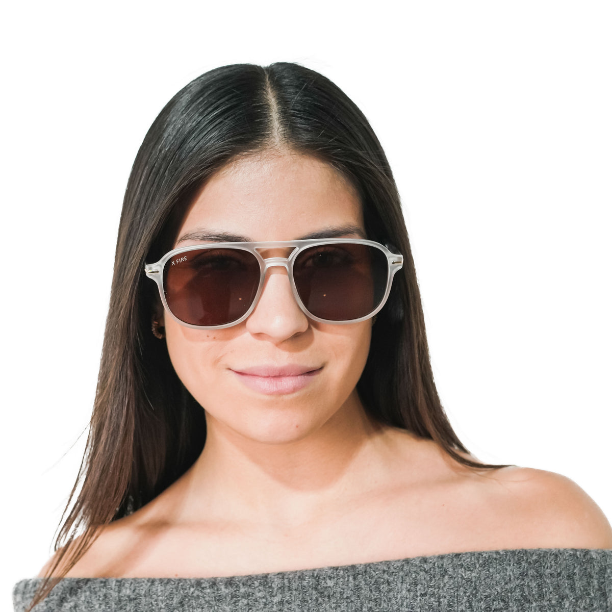 MANZINI TRANSPARENT WHITE | BROWN MIRROR