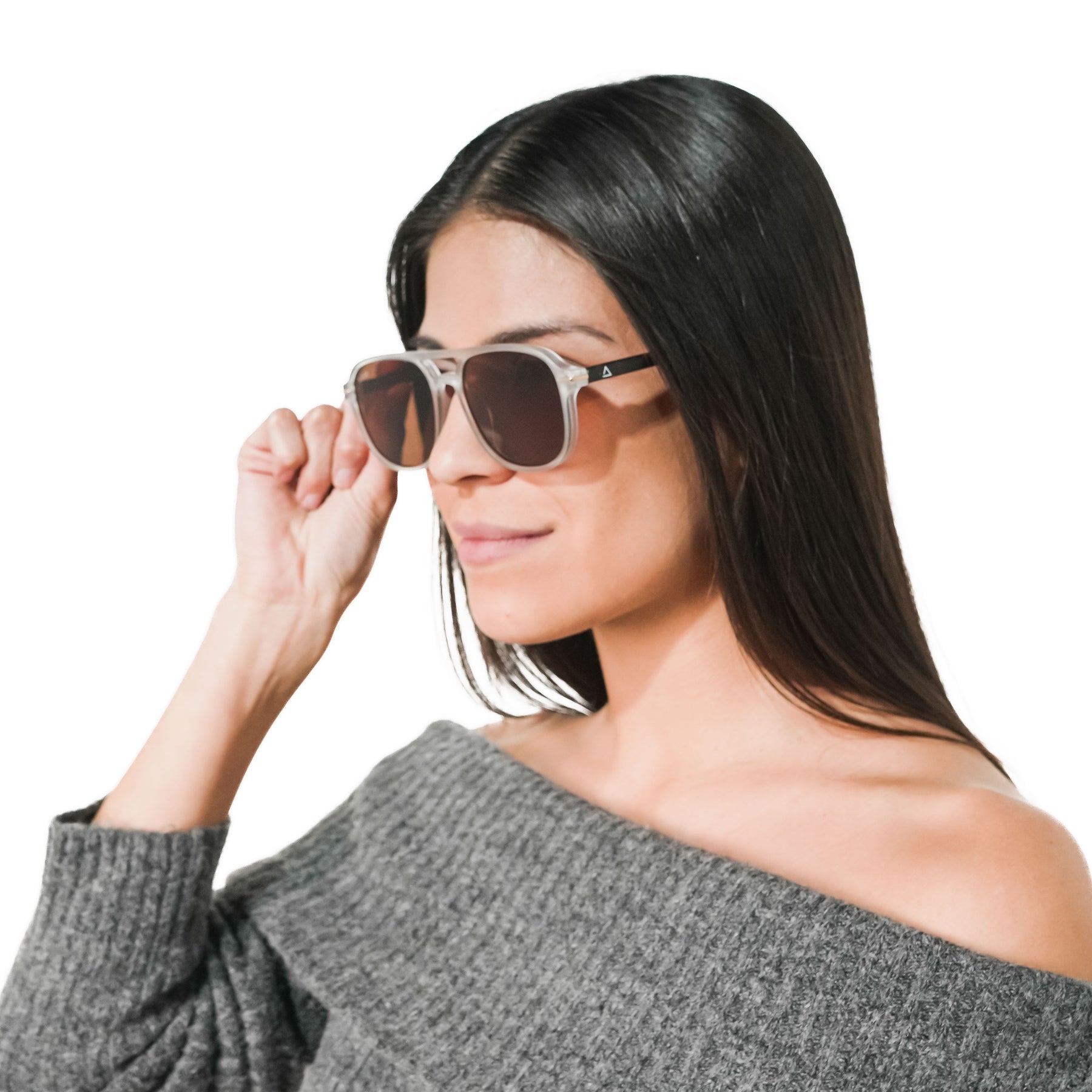 MANZINI TRANSPARENT WHITE | BROWN MIRROR