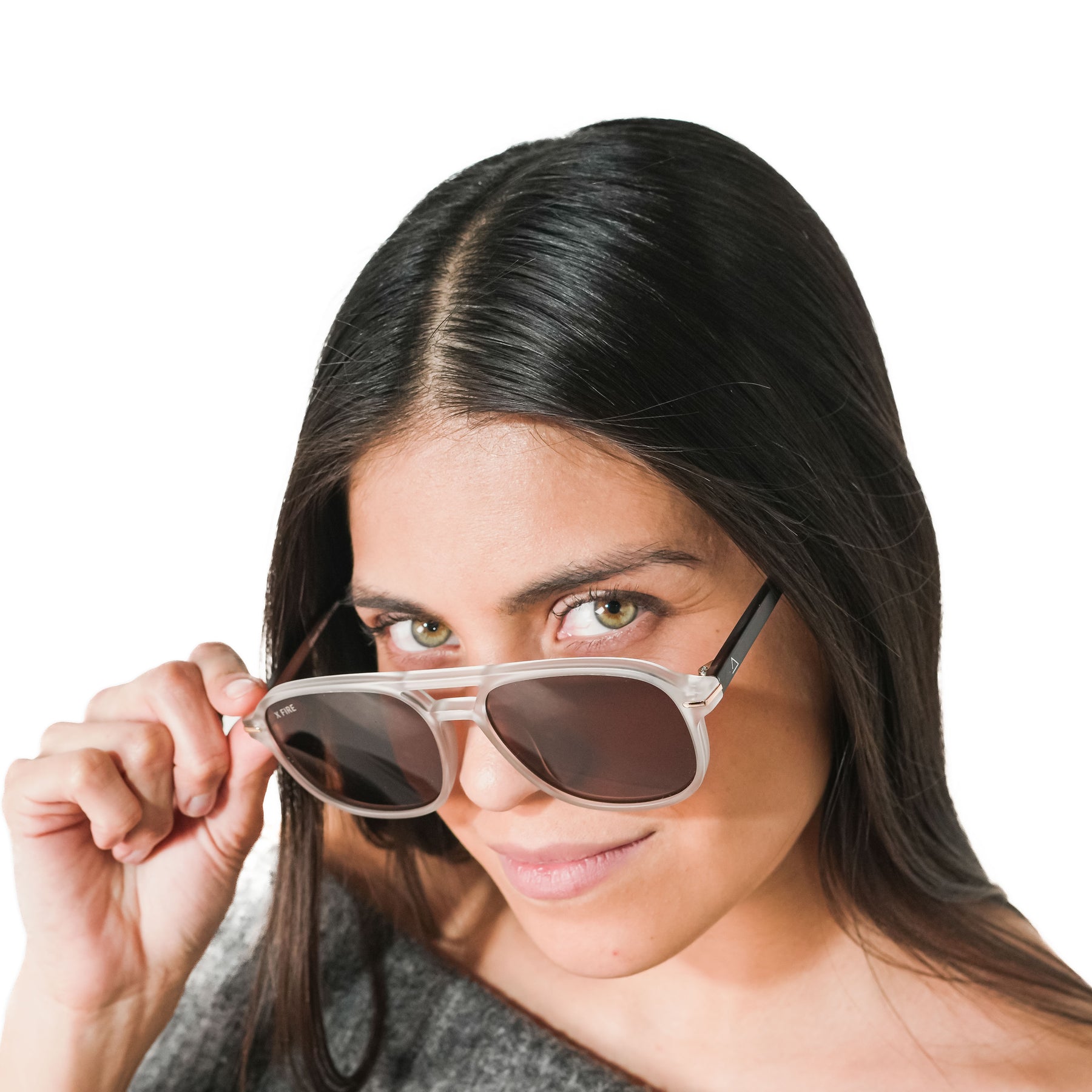 MANZINI TRANSPARENT WHITE | BROWN MIRROR