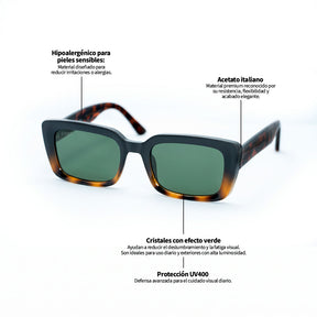 Lente de sol Animal Print Misso / Verde UV400 X FIRE