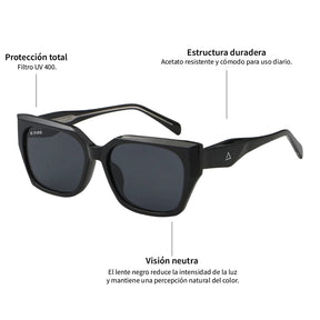 Lente de sol Negro Alessa / Negro UV400 X FIRE