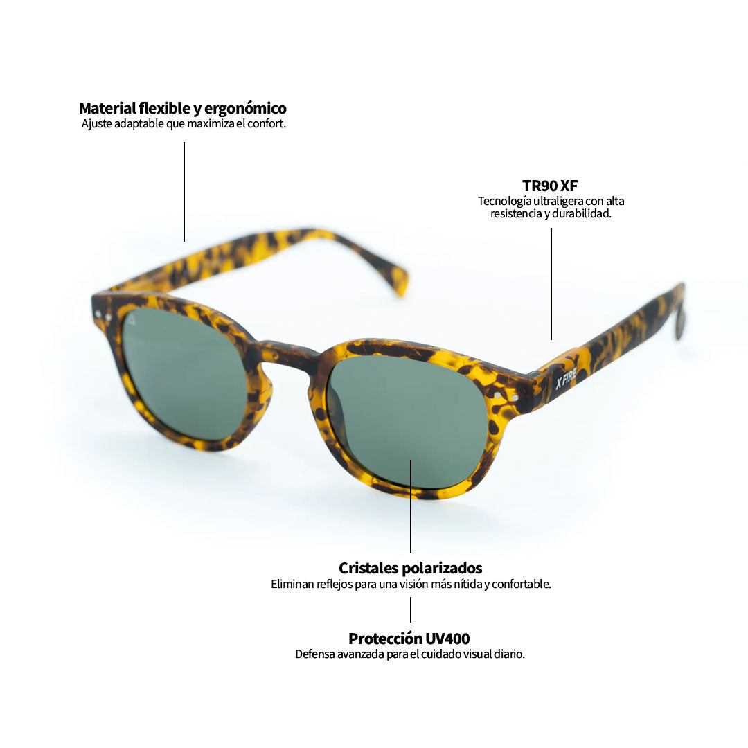 Lente de sol Animal Print Sergach / Verde UV400 X FIRE