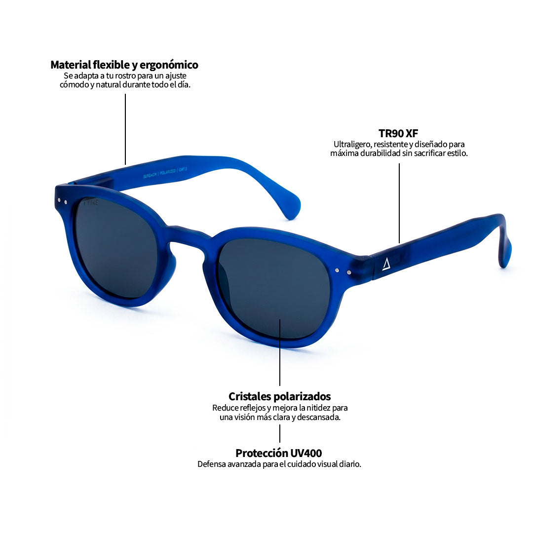 Lente de sol Azul Sergach / Negro UV400 X FIRE