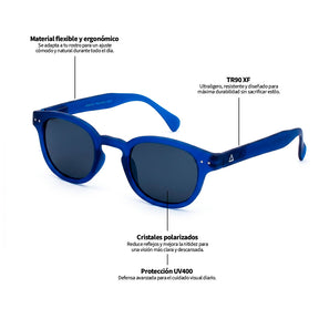 Lente de sol Azul Sergach / Negro UV400 X FIRE