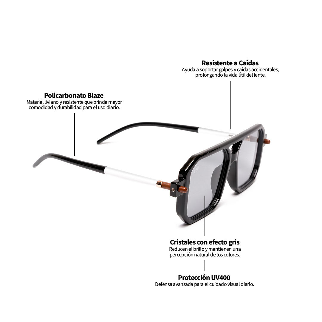 Lente de sol Bali Negro / Light black UV400 X FIRE