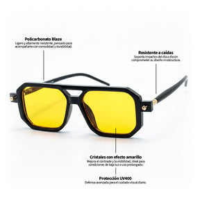 Lente de sol Bali negro / Amarillo UV400 X FIRE