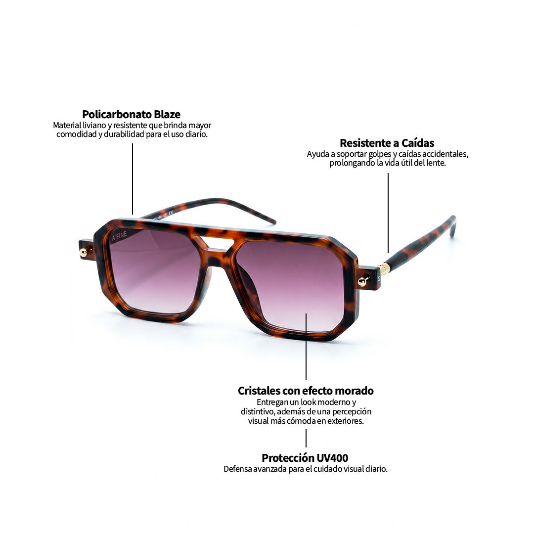 Lente de sol Bali Animal Print / Morado UV400 X FIRE