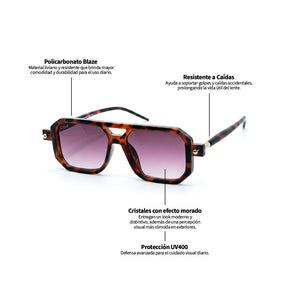 Lente de sol Bali Animal Print / Morado UV400 X FIRE