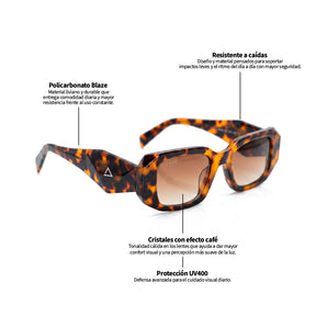 Lente de sol Bombay Animal Print / Café UV400 X FIRE