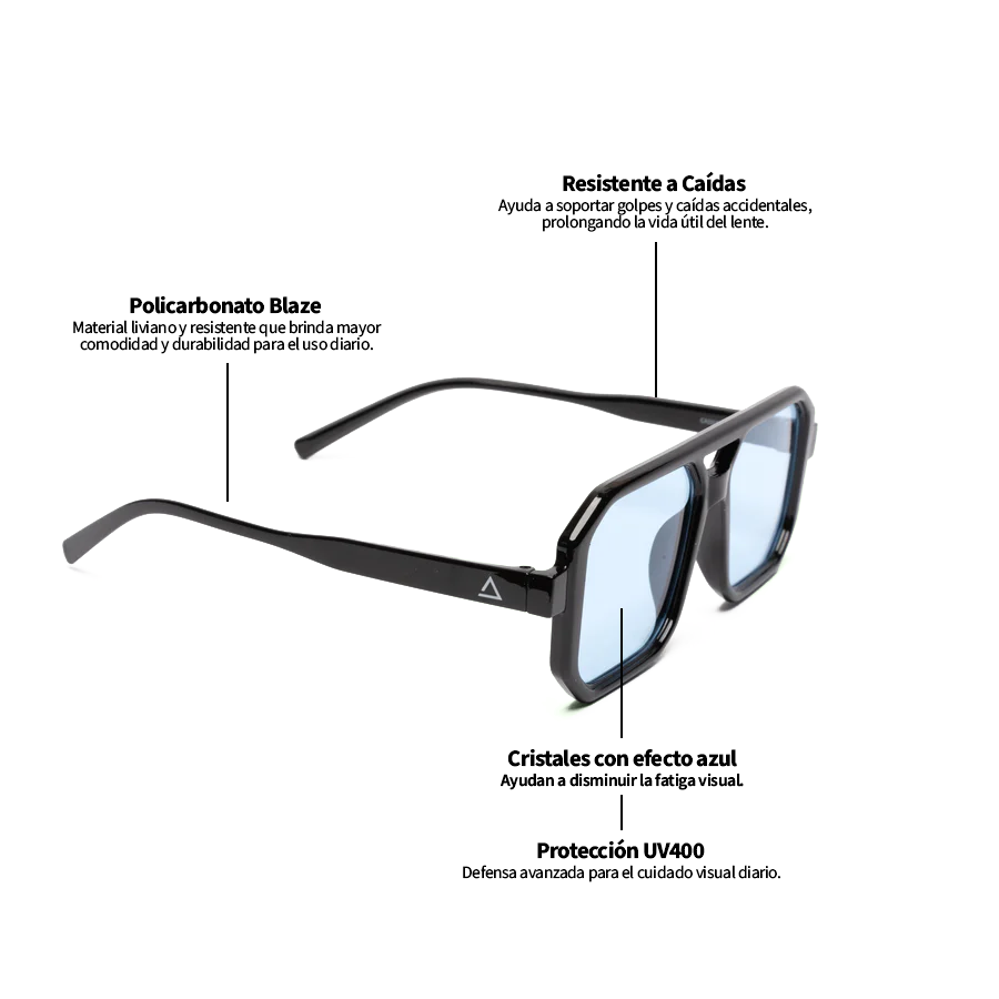 Lente de sol Cassis Negro / Azul UV400 X FIRE