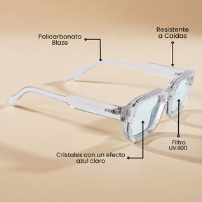 Lente de sol Transparente Oasis / Light Blue UV400 X FIRE
