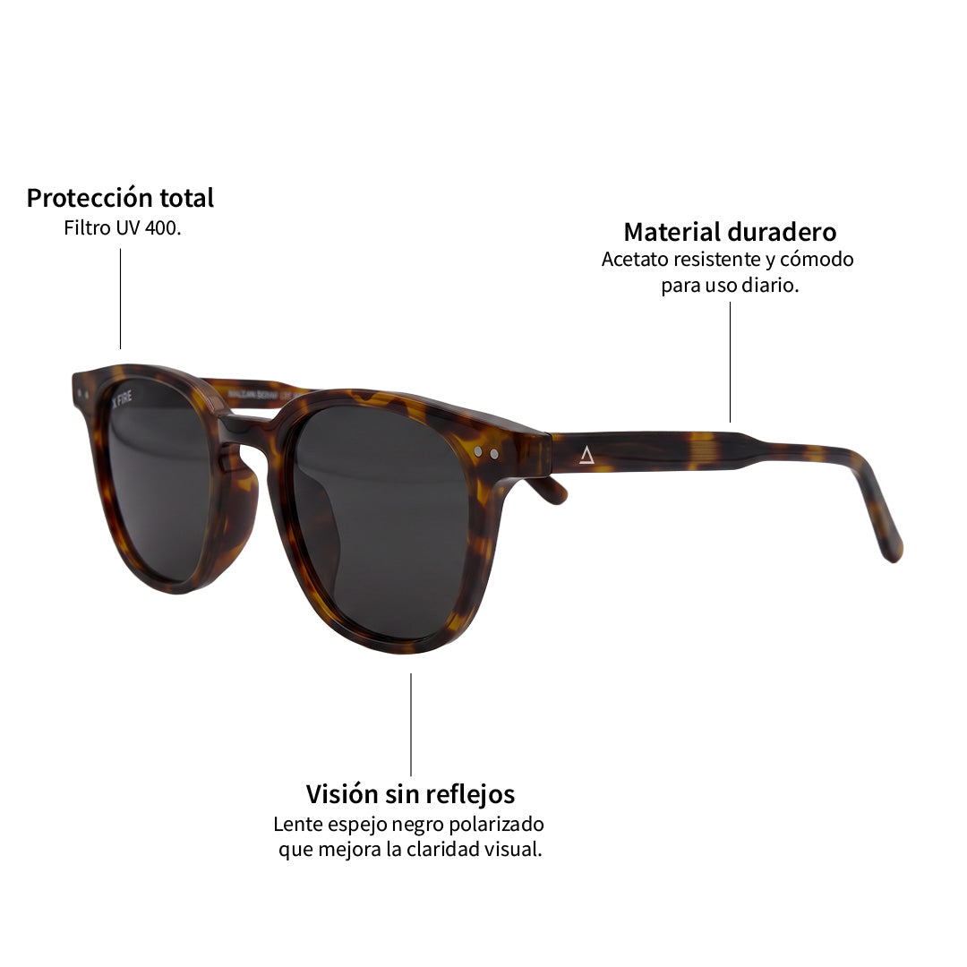 Lente de sol Animal Print Greco Plus / Negro UV400 X FIRE
