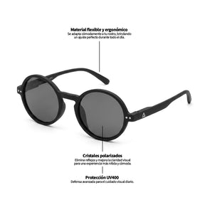 Lente de sol negro Hakim / Negro UV400 X FIRE