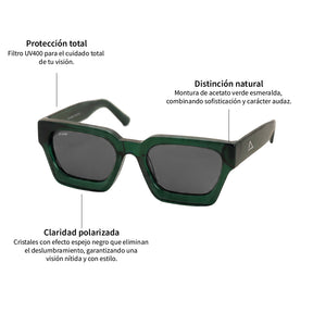 Lente de sol Verde Spargi / Negro UV400 X FIRE