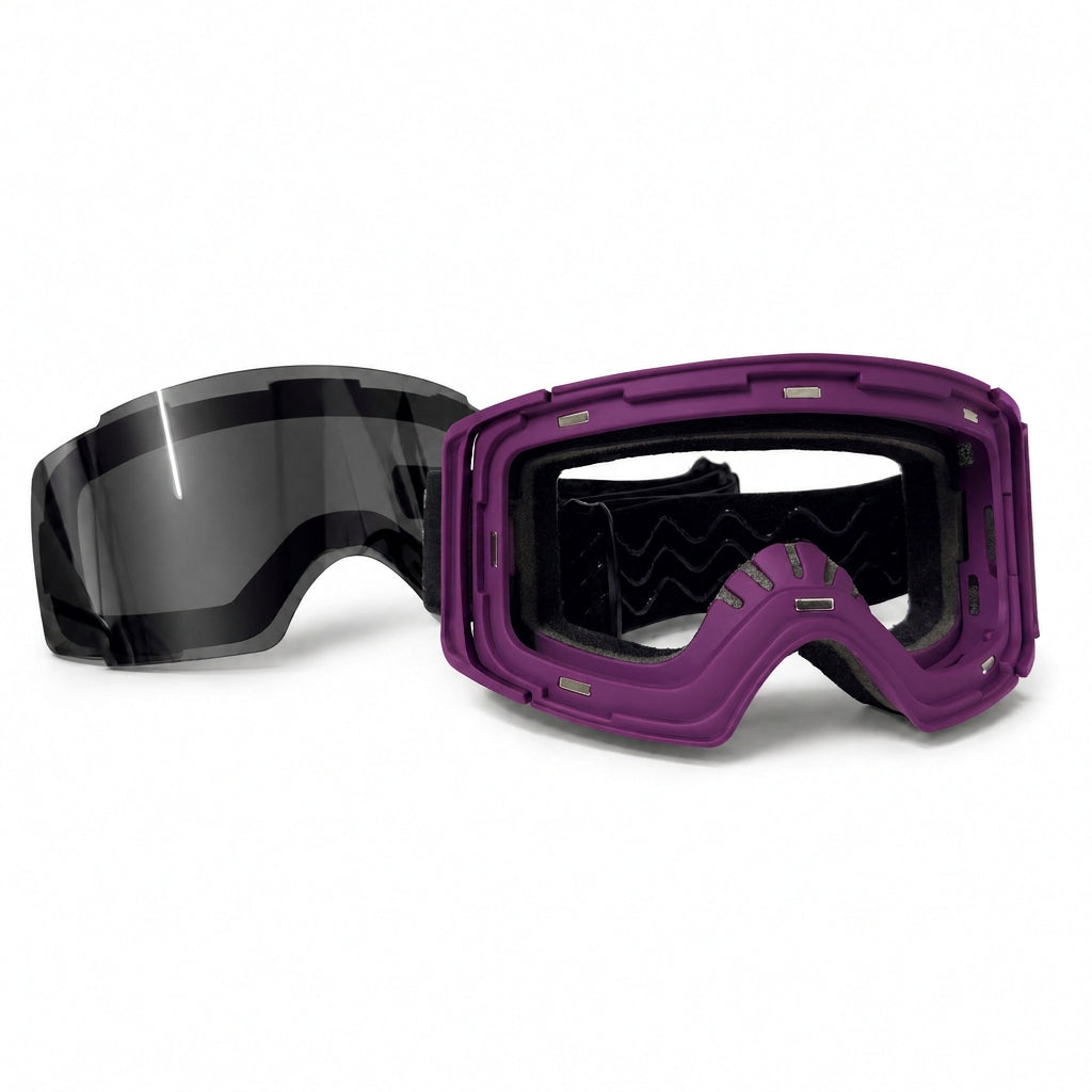 Antiparra para nieve color morado Sky | Lente negro