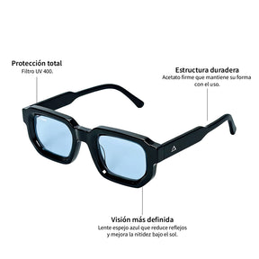 Lente de sol Negro Oasis / Azul UV400 X FIRE