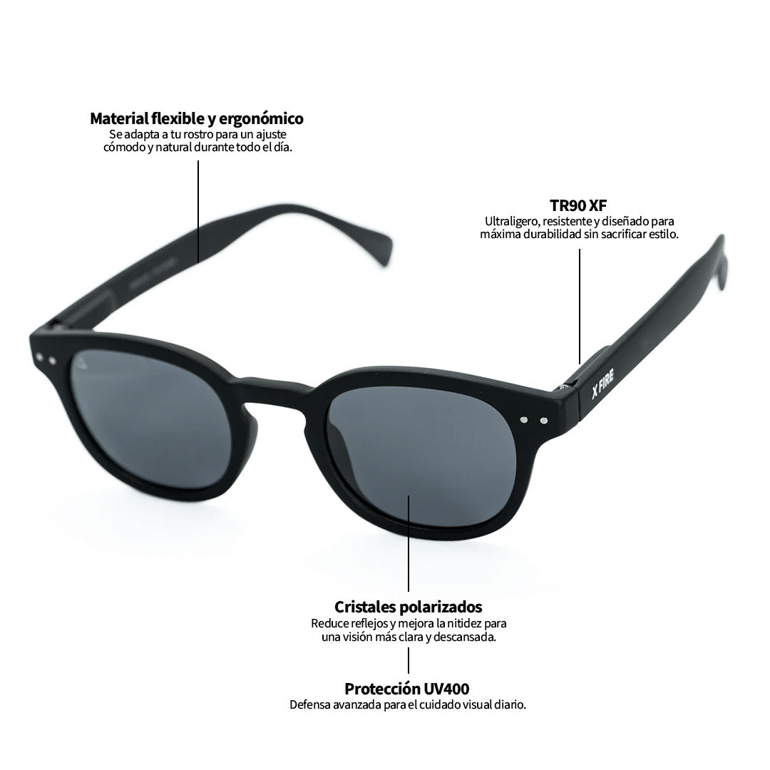 Lente de sol Negro Sergach / Negro UV400 X FIRE