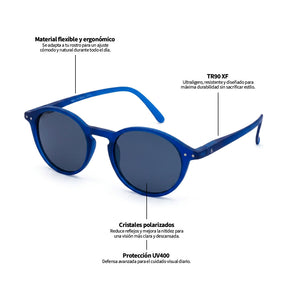 Lente de sol Azul Niza / Negro UV400 X FIRE