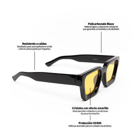Lente de sol Negro Soneva / Amarillo UV400 X FIRE