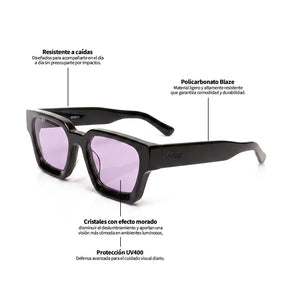 Lente de sol Negro Soneva / Morado UV400 X FIRE