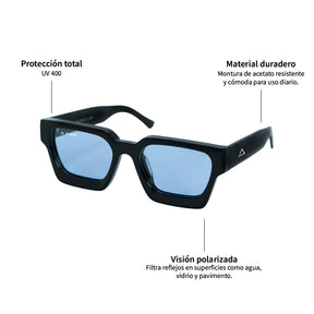 Lente de sol Negro Spargi / Azul UV400 X FIRE