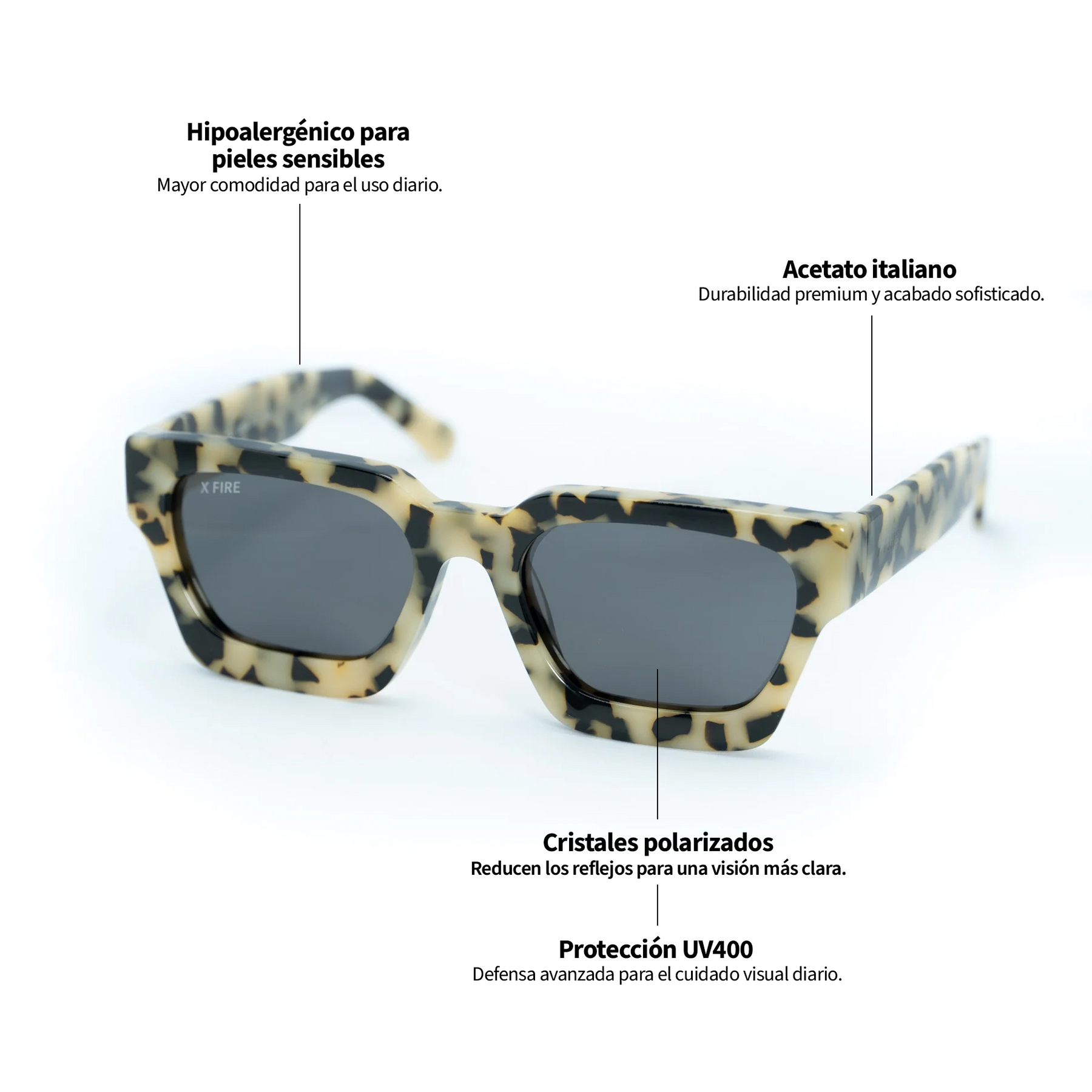 Lente de sol Spargi  Lightprint / Negro UV400 X FIRE