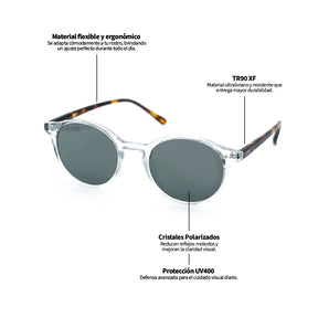 Lente de sol Transparente Niza / Negro UV400 X FIRE