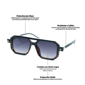 Lente de sol Bali Animal Blackprint / Negro UV400 X FIRE