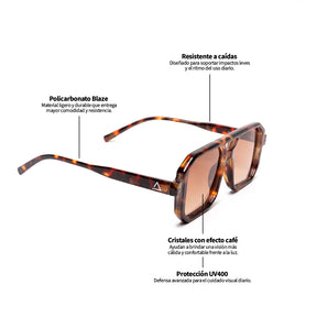 Lente de sol Animal Print Cassis / Café UV400 X FIRE
