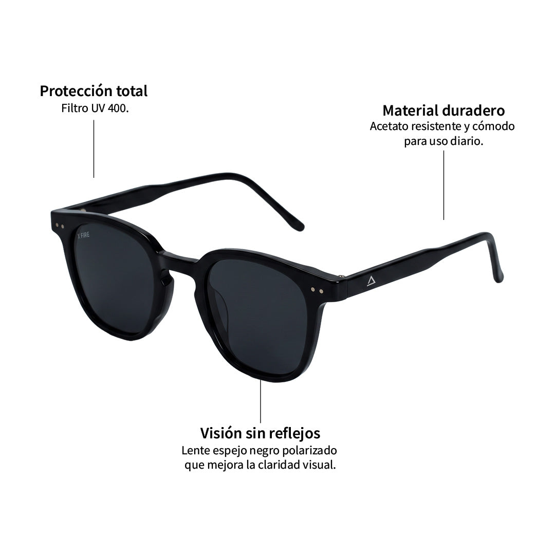 Lente de sol Negro Greco Plus / Negro UV400 X FIRE