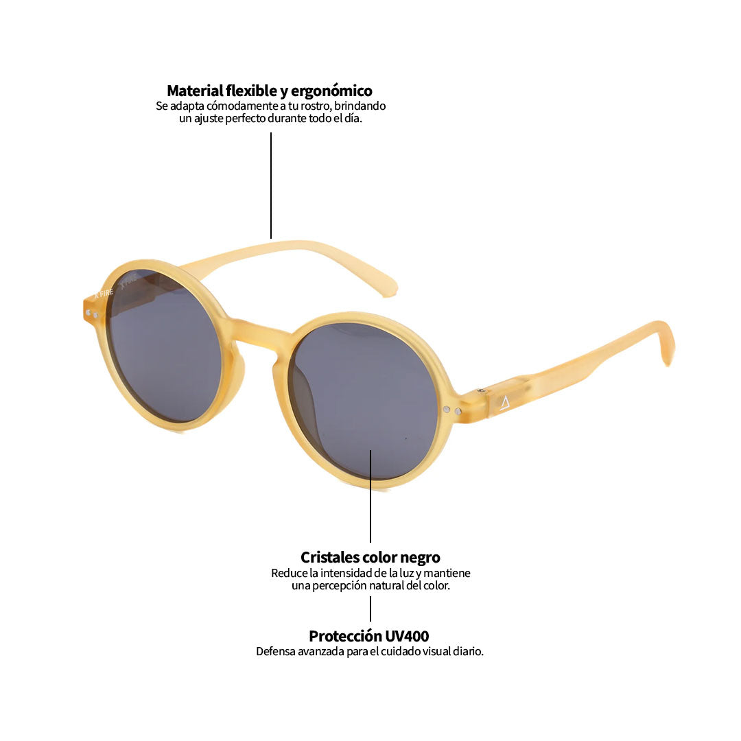 Lente de sol Amarillo Hakim / Negro UV400 X FIRE