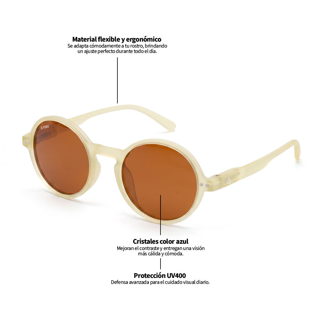 Lente de sol Amarillo Hakim / Café UV400 X FIRE