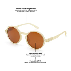 Lente de sol Amarillo Hakim / Café UV400 X FIRE