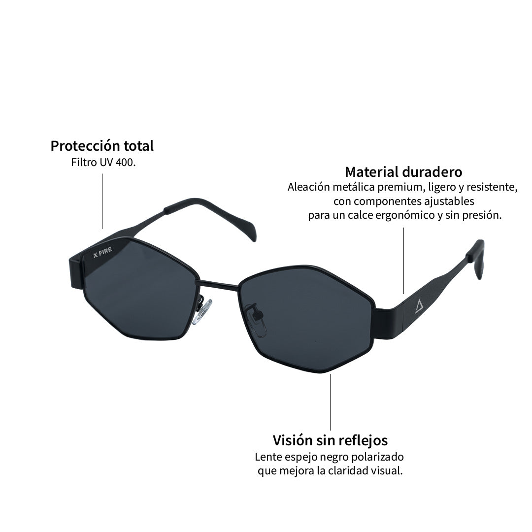 Lente de sol Negro Irala / Negro UV400 X FIRE