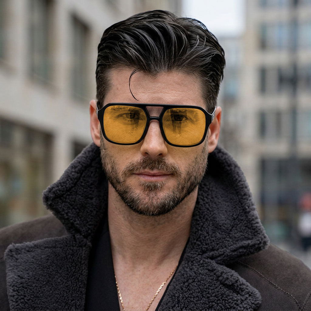 Lente de sol Negro Arezzo / Amarillo UV400 X FIRE