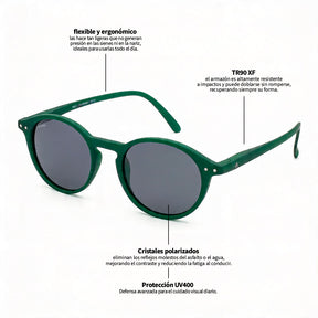 Lente de sol Verde Oscuro Niza / Negro UV400 X FIRE