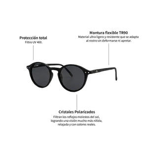 Lente de sol Negro Niza / Negro UV400 X FIRE
