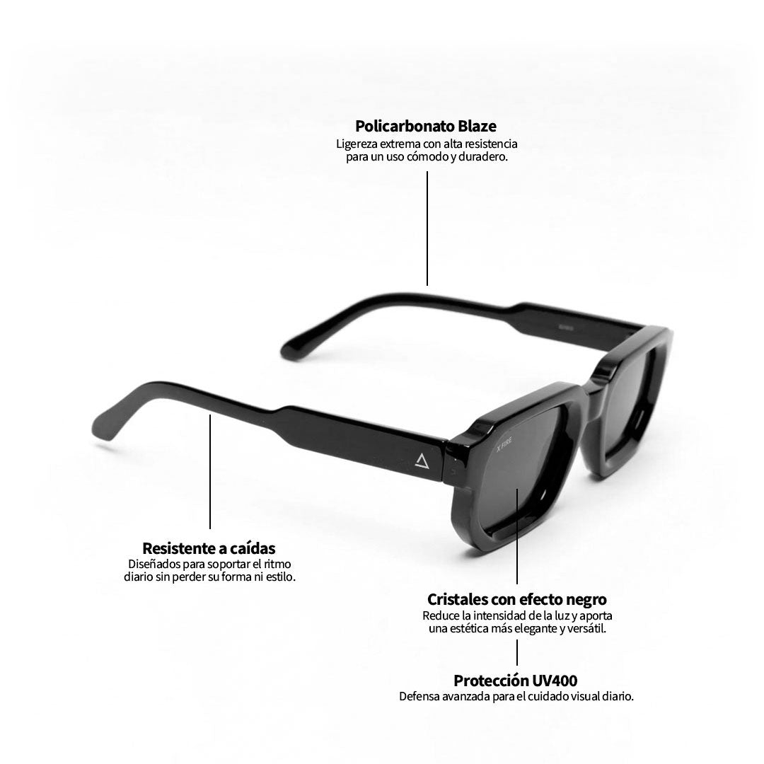 Lente de sol Negro Oasis / Negro UV400 X FIre