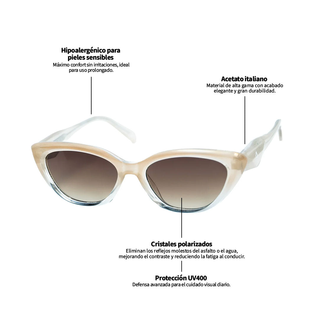 Lente de sol Beige Pandora / Café UV400 X FIRE