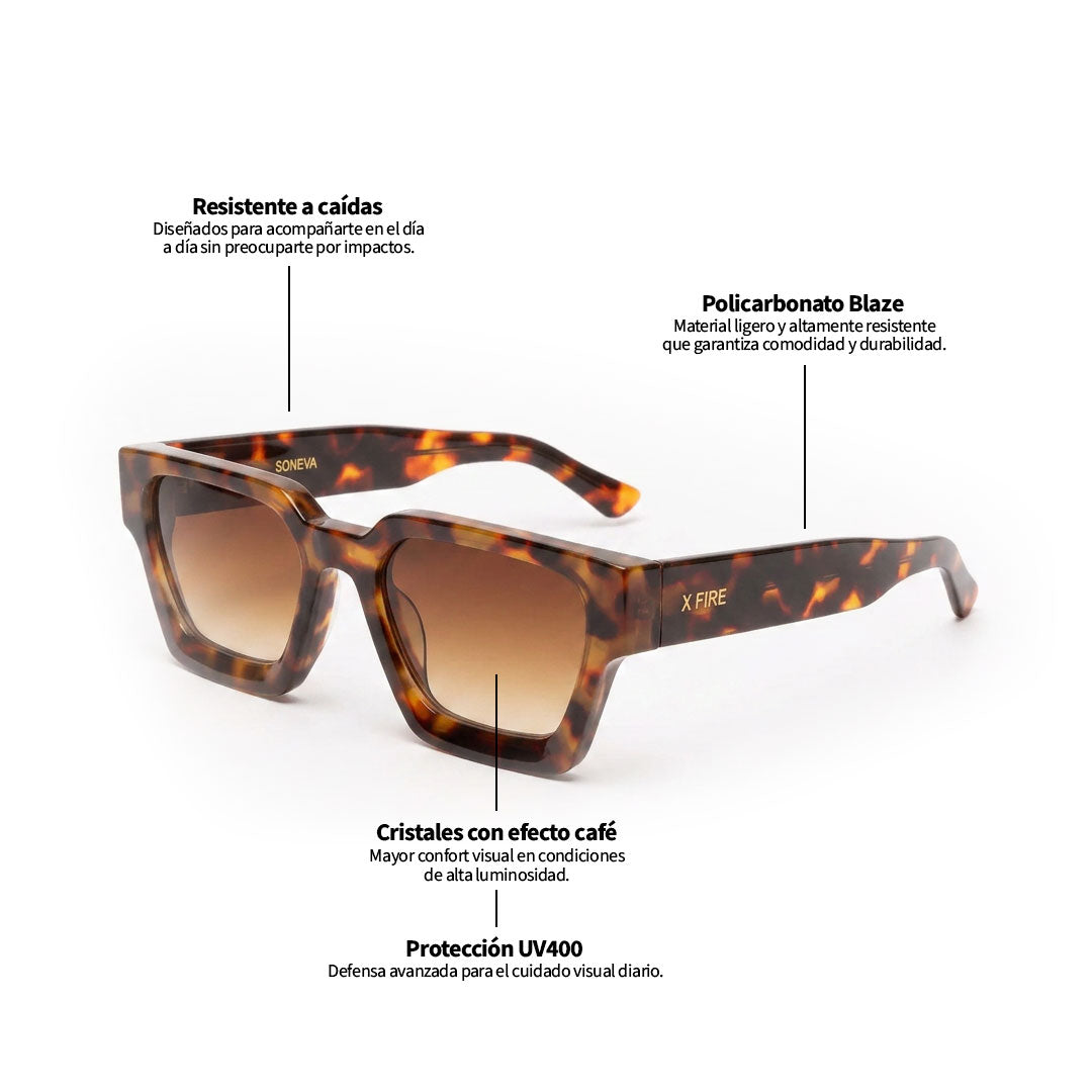 Lente de sol Animal Print Soneva / Café UV400 X FIRE