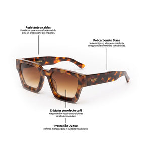 Lente de sol Animal Print Soneva / Café UV400 X FIRE