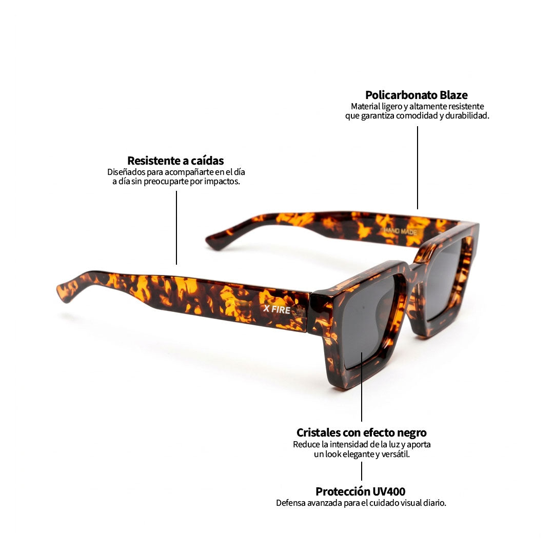 Lente de sol Negro Leopardo Soneva / Negro UV400 X FIRE